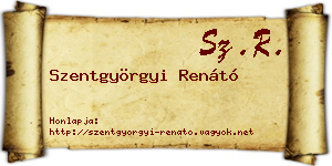 Szentgyörgyi Renátó névjegykártya